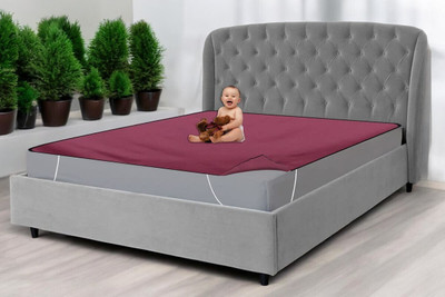 HomeStore-YEP Fitted King Size Waterproof Mattress Cover(Maroon)