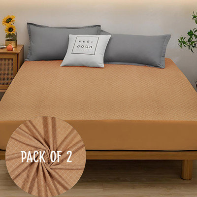The Sleep Protectors Elastic Strap Single Size Breathable Mattress Cover(Brown)