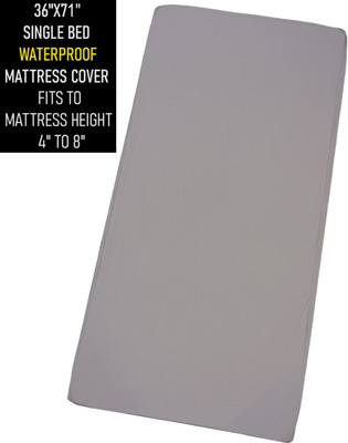 GriinViztal Fitted Single Size Waterproof Mattress Cover(Grey)
