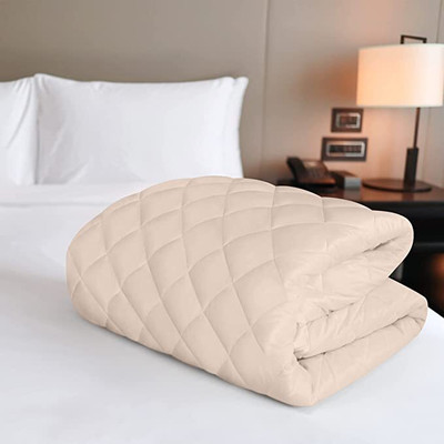 Linenovation Fitted Single Size Breathable, Stretchable, Waterproof Mattress Cover(Beige)