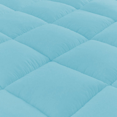 Texlux Mattress Topper Single Size Breathable, Stretchable, Waterproof Mattress Cover(Blue)