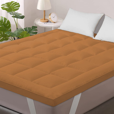 Texlux Single Size Mattress Topper Polycotton Breathable, Waterproof Mattress Cover(Brown)