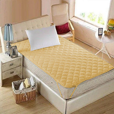 Texlux Single Size Elastic Strap Polycotton Breathable, Waterproof Mattress Cover(Beige)