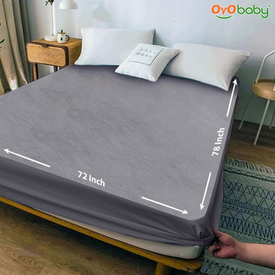 Oyo Baby Fitted King Size Breathable Mattress Cover(Grey)