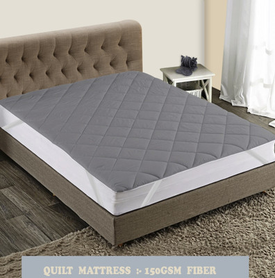 ITAJ Elastic Strap Single Size Breathable, Stretchable, Waterproof Mattress Cover(Grey)