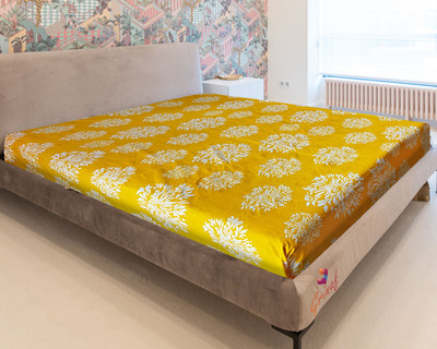 GRINAF Zippered Single Size Breathable Mattress Cover(Yellow)