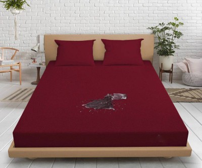 SleepyOwl Fitted King Size Breathable, Stretchable, Waterproof Mattress Cover(Maroon)