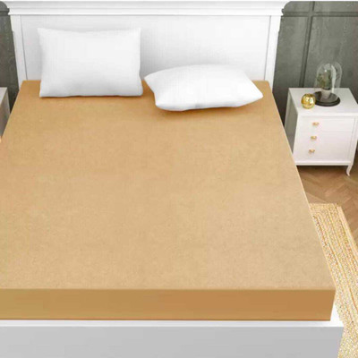 Kana Enterprises Elastic Strap Single Size Breathable Mattress Cover(Beige)
