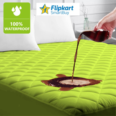 Flipkart SmartBuy Fitted Double Size Breathable, Stretchable, Waterproof Mattress Cover(Green)
