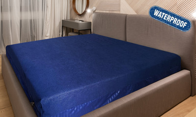 GRINAF Zippered King Size Breathable, Stretchable, Waterproof Mattress Cover(Blue)