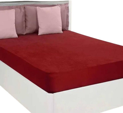 MRC Elastic Strap King Size Waterproof, Stretchable, Breathable Mattress Cover(Maroon)