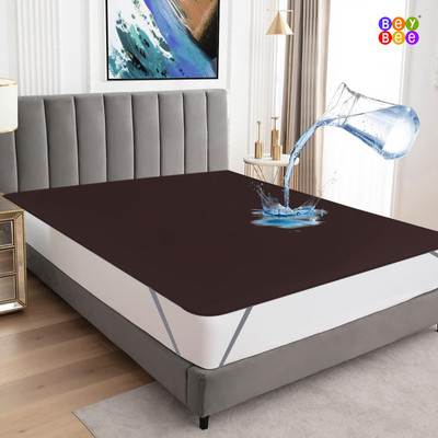 BeyBee Elastic Strap Single Size Waterproof, Stretchable, Breathable Mattress Cover(Brown)
