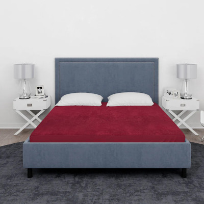 Oxinexx Fitted Double Size Waterproof Mattress Cover(Maroon)