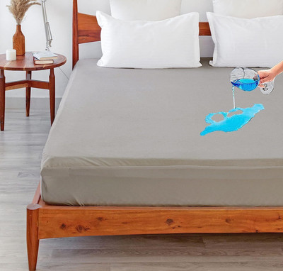 AEEBSH King Size Fitted Micro Breathable, Stretchable, Waterproof Mattress Cover(198 cm x 153 cm, Grey)
