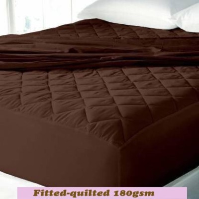 EVERDECOR Fitted Double, King Size Breathable, Stretchable, Waterproof Mattress Cover(Brown)