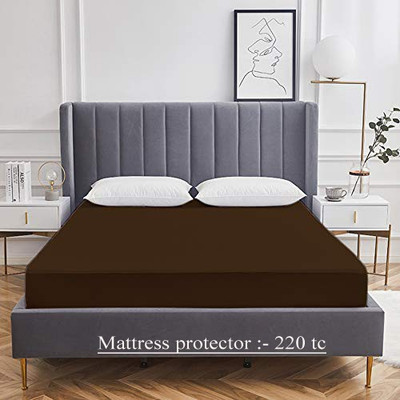 rakhi home décor Fitted Single Size Breathable, Stretchable, Waterproof Mattress Cover(Brown)