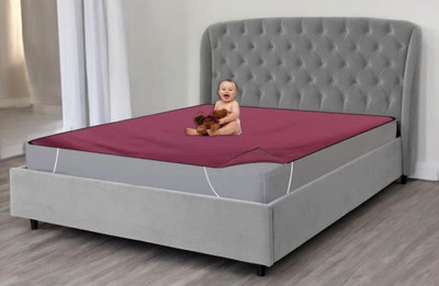 xperanto Elastic Strap Double Size Waterproof Mattress Cover(Maroon)