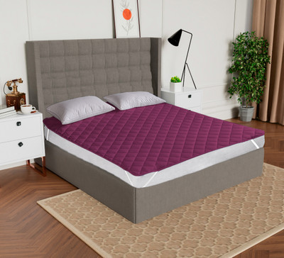 Flipkart SmartBuy Elastic Strap Single Size Breathable, Waterproof Mattress Cover(Purple)