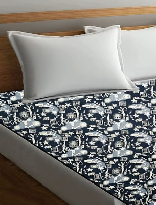 Gudheniya Enterprises King Size Elastic Strap Polycotton Waterproof Mattress Cover(Blue)