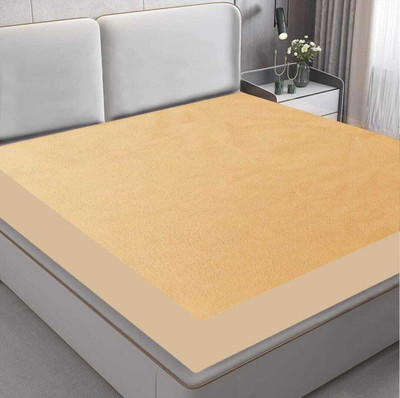 Kavya Enterprises Elastic Strap Double Size Breathable, Stretchable, Waterproof Mattress Cover(Beige)