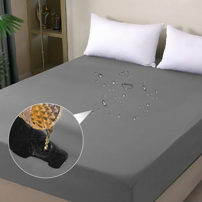 EVOL Elastic Strap Single Size Waterproof Mattress Cover(Grey)