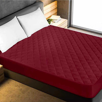 Cr Creation Elastic Strap Double Size Breathable, Stretchable, Waterproof Mattress Cover(Maroon)