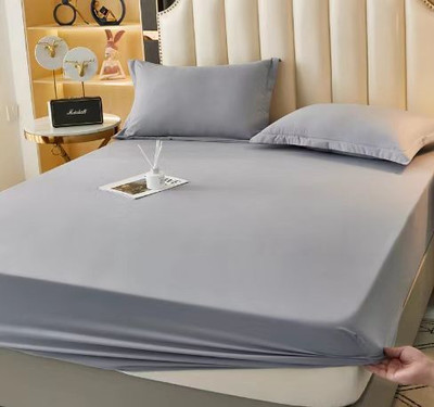 KUBER INDUSTRIES Elastic Strap Double Size Waterproof Mattress Cover(Grey)