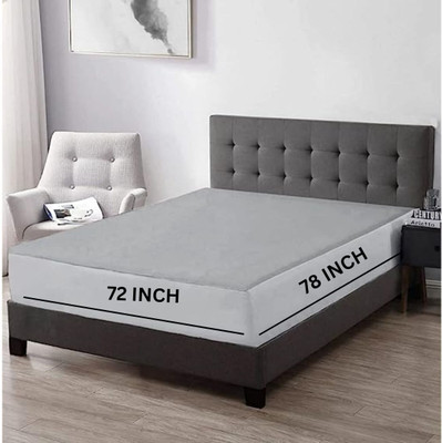 Dream Cure Zippered Double Size Breathable Mattress Cover(Grey)