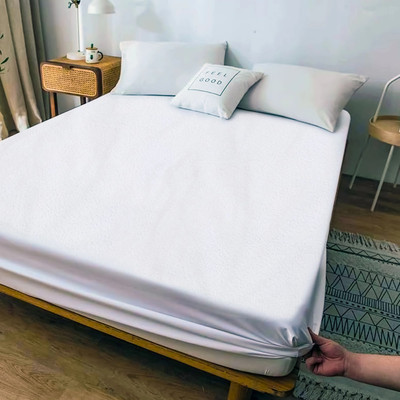 Oyo Baby King Size Fitted Terry Cotton, Cotton Waterproof, Stretchable, Breathable Mattress Cover(White)