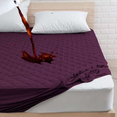 AVI Fitted King Size Breathable, Stretchable, Waterproof Mattress Cover(Maroon)
