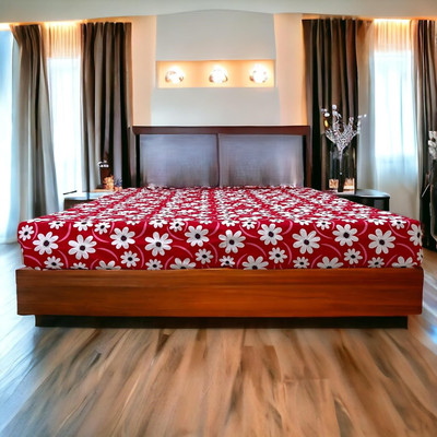 puspak Zippered King Size Breathable Mattress Cover(Red)