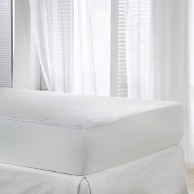 AVI Fitted Single Size Breathable, Stretchable, Waterproof Mattress Cover(White)