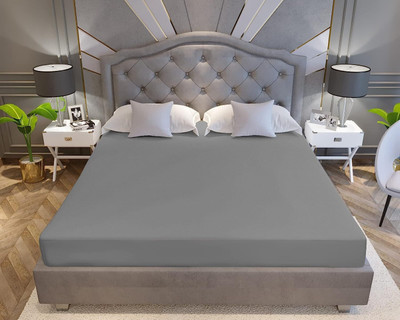 AG's Active King Size Fitted Terry Cotton Breathable, Stretchable, Waterproof Mattress Cover(Grey)