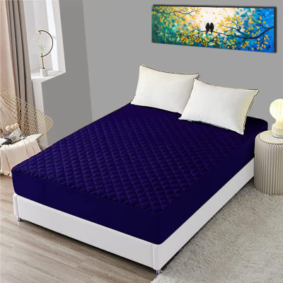 Comfowell Fitted Single Size Waterproof Mattress Cover(Blue)