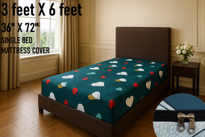 GriinViztal Zippered Single Size Breathable Mattress Cover(Multicolor)