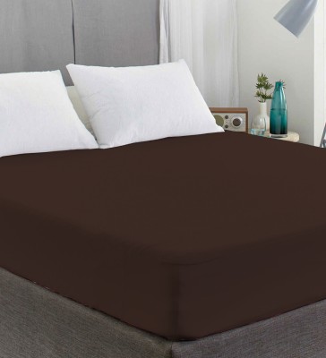 TUNDWAL'S Fitted Single Size Breathable, Stretchable, Waterproof Mattress Cover(Brown)