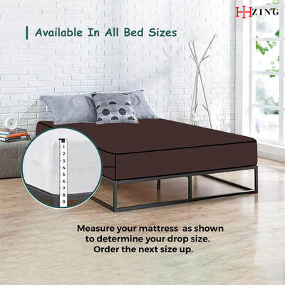 Hizing Zippered Single Size Waterproof Mattress Cover(Brown)