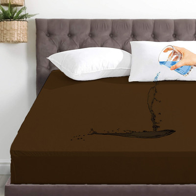 ACHIR Fitted Queen Size Breathable, Stretchable, Waterproof Mattress Cover(Brown)