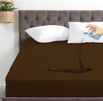 ORRUV Elastic Strap Double Size Mattress Cover(Brown)