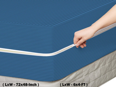 BSB HOME Zippered Queen Size Breathable Mattress Cover(Blue)