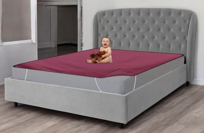 xperanto Elastic Strap Double Size Waterproof Mattress Cover(Maroon)