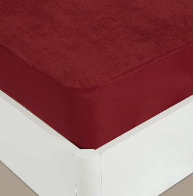 Relaxfeel Fitted Single Size Stretchable, Waterproof Mattress Cover(Maroon)