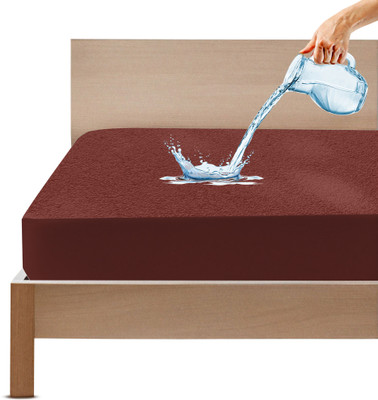 RELEIFE Fitted Single Size Waterproof, Stretchable, Breathable Mattress Cover(Brown)
