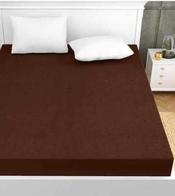 Kana Enterprises Fitted Double Size Breathable, Stretchable, Waterproof Mattress Cover(Brown)