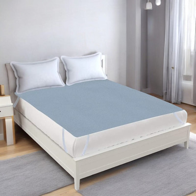 xperanto Elastic Strap Double Size Waterproof Mattress Cover(Blue)