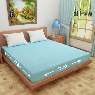 Glassiano Elastic Strap King Size Breathable, Stretchable, Waterproof Mattress Cover(Blue)