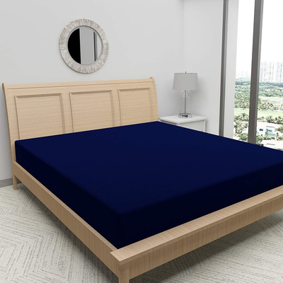 shri vyas linen Elastic Strap King Size Breathable, Stretchable, Waterproof Mattress Cover(Blue)