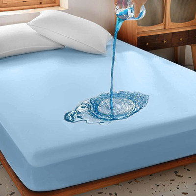 AYKA Zippered Queen Size Mattress Cover(Blue)