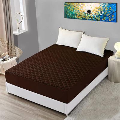 Comfowell Fitted Queen Size Waterproof Mattress Cover(Brown)