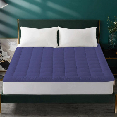 Linenovation Mattress Topper King Size Breathable Mattress Cover(Blue)